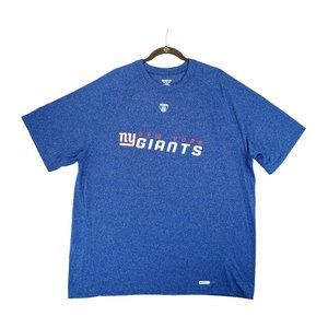New York Giants‎ T Shirt Reebok Blue Short Sleeve Speedwick NFL Mens Size 2XL
